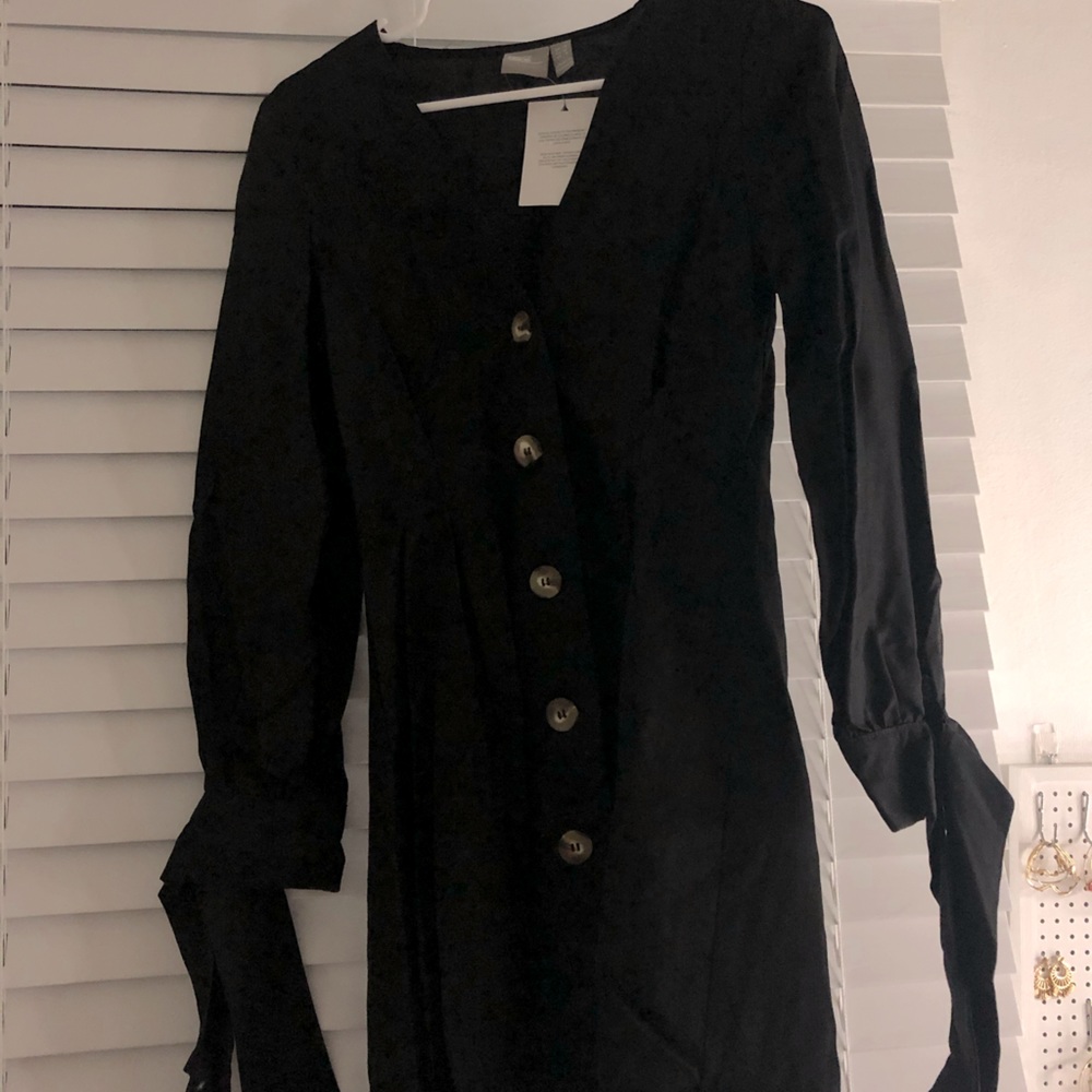 ASOS DESIGN V neck button through dress